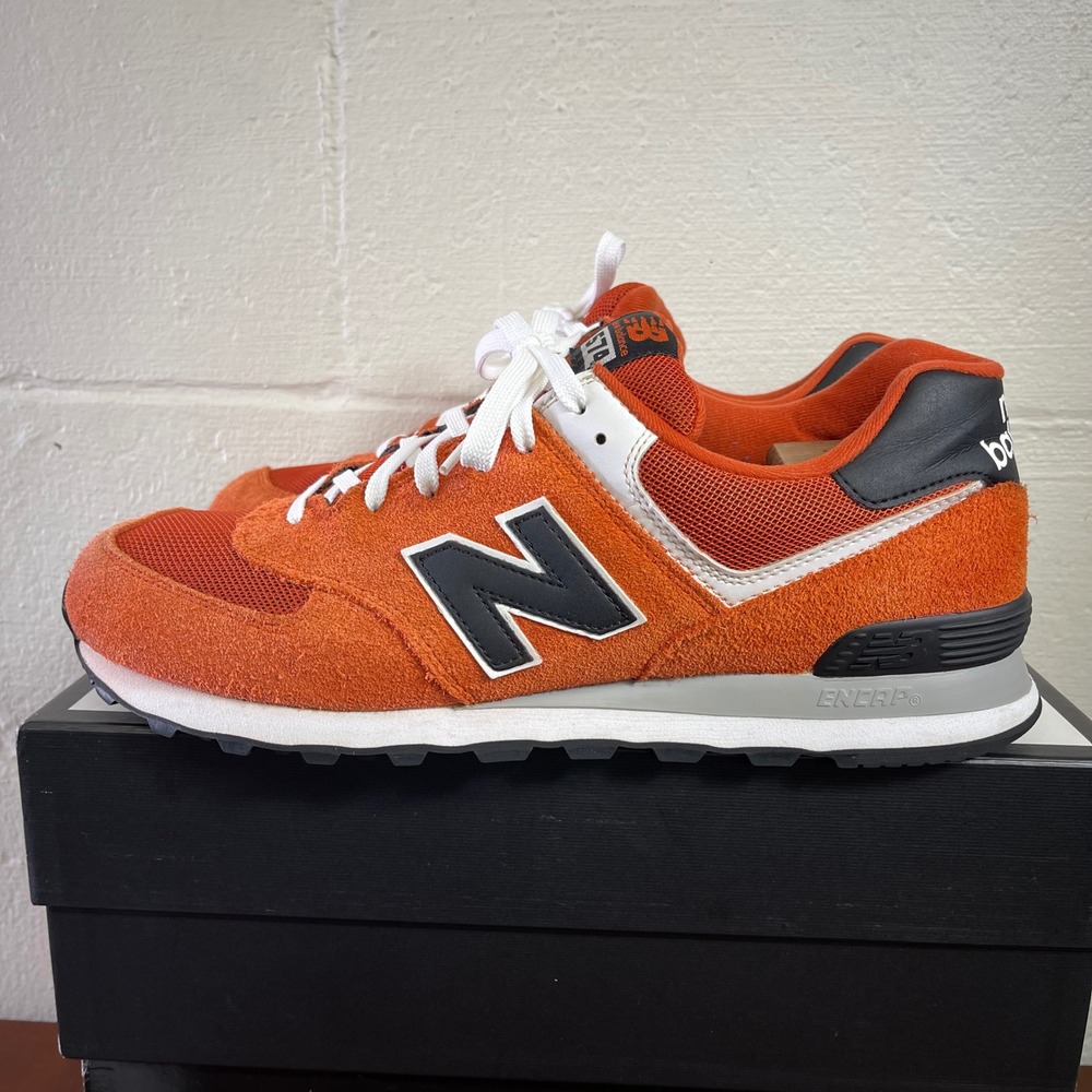 New Balance 574 ML574VTL Varsity Orange Running Shoes Sneaker Men's US 14 EE - Picture 4 of 11